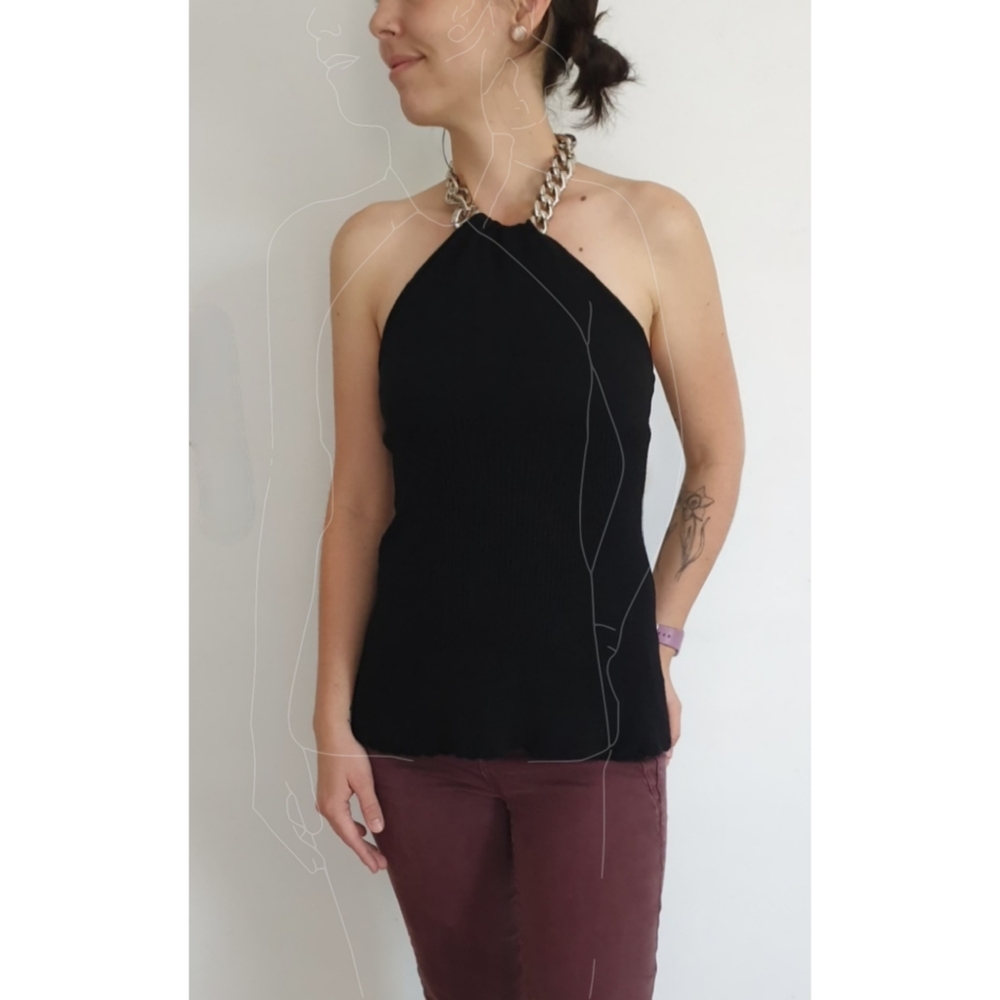Milly black cashmere top